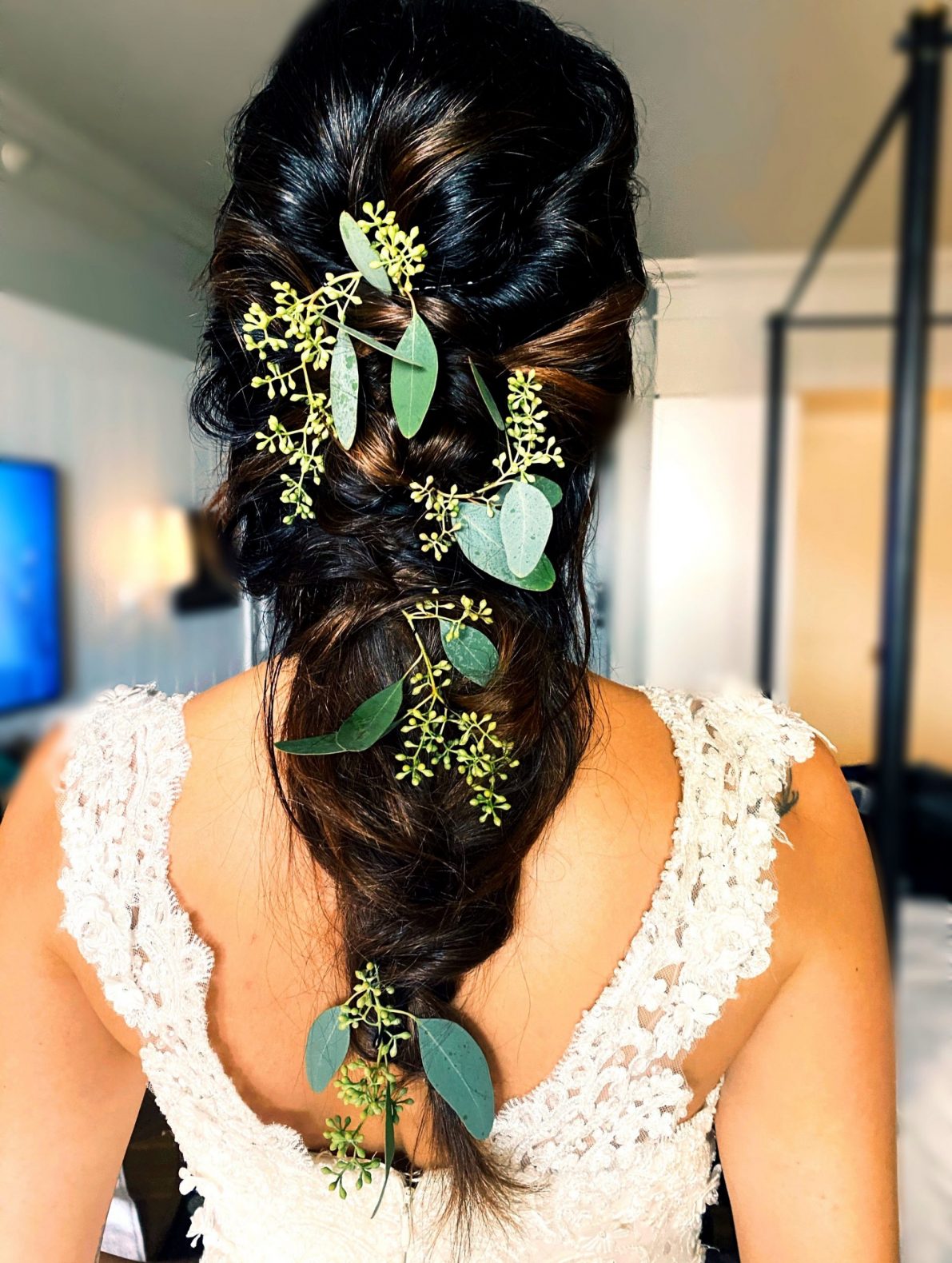 messy braid wedding hair