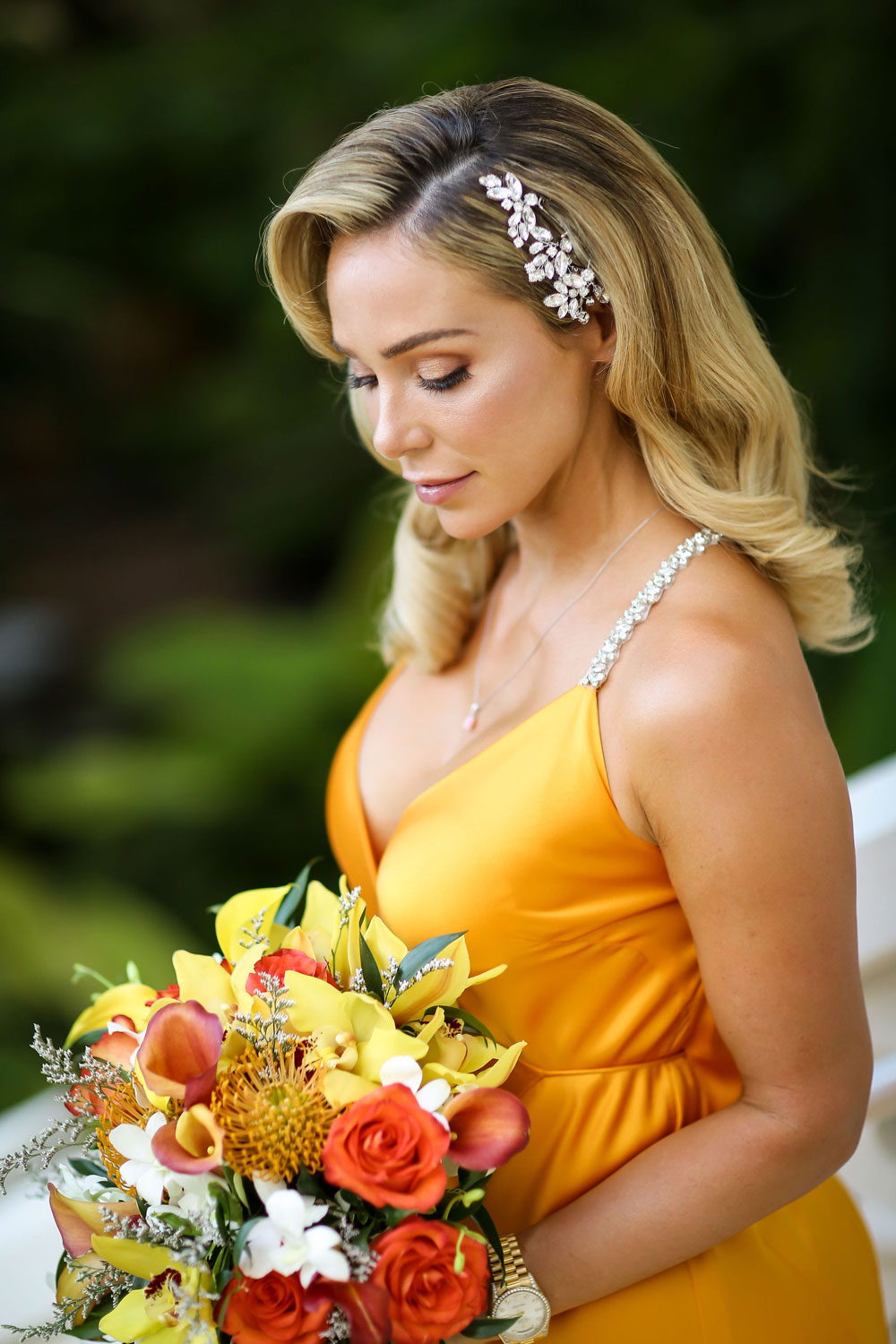 Yellow wedding dress